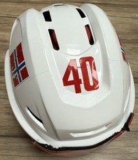 CCM Eishockey Helm Spielerhelm  - Norwegen 🇳🇴 Gameworn - Ken Andre Olimb - DEG