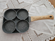 Bobikuke Pancake für alle Herde 4 Loch, Spiegeleipfanne Antihaft Augenpfanne Alu