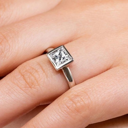 Princess diamant solitär - 2,