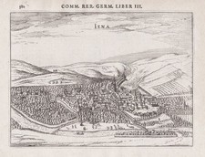 Jena Thüringen Gesamtansicht Ansicht view Kupferstich engraving Bertius 1616