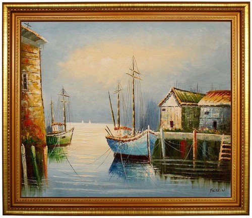 ölbild segelschiff meer - Ölbild,