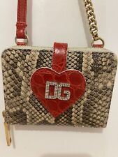 Süßes Portemonnaie von D&G Dolce & Gabbana aus Schlangenleder rot beige