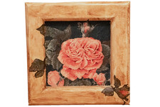 Vinted Wandbild Rose im Mixed Media Style 28,0x28,0 cm