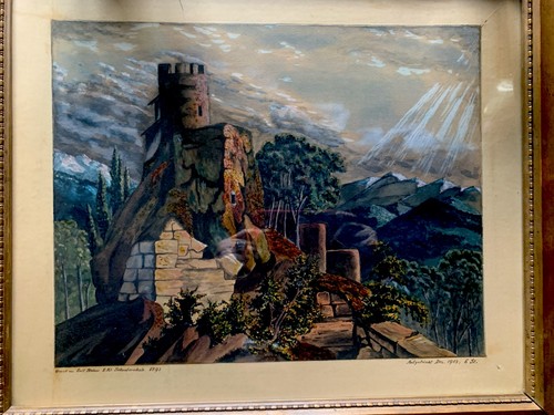 Die burg antikes gemälde - die,