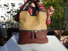 FOSSIL Damen Premium Tasche Trage Schultertasche SOFT Leder Braun Beige Neuw