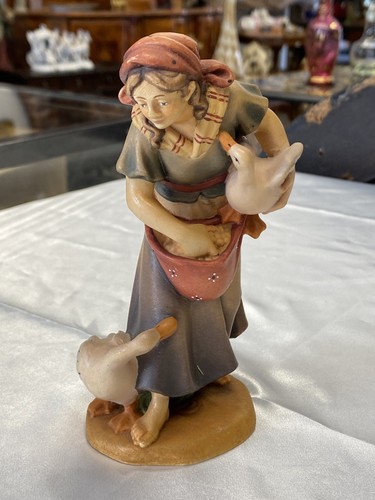 Krippenfigur gänsemagd mit - gänsemagd,