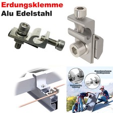 2-10 Stk  Erdungsklemme Alu Edelstahl Solar PV für Aluprofil Photovoltaik-Module