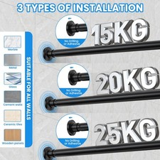 👍Teleskopstange Edelstahl Duschvorhangstange Ohne Bohren Kleiderstange 50-410cm