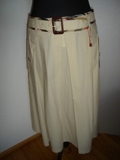 Burberry London Damen Rock Sommer Midi-Rock 100% Cotton Beige Gr.44 ent.Gr.40Neu