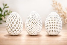 Ostereier Deko 3er Set - Weiß