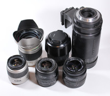 Konvolut mit 6 Objektiven für Minolta AF und Canon EF / EOS, defekt für Bastler