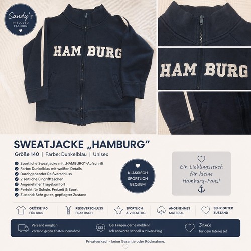 Sweatjacke hamburg - „hamburg“, –