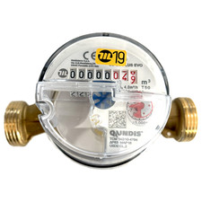 Warm & Kalt AP-Wasserzähler Q3=4,0m3/h 130mm 1" Zoll AG Qp=2,5 NEU ohne Eichung