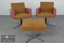 Wunderschöners SET Retro Cocktailsessel / Drehstuhl mit Hocker Vintage