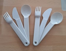 Tupperware Besteck Picknickbesteck beige 2 x Teile