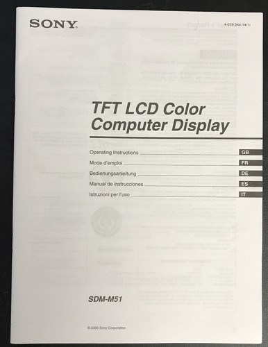 Sony sdm m51 lcd - sony, sdm-m51