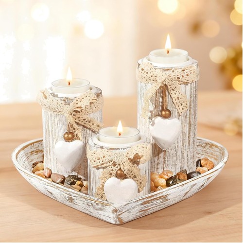 Holz kerzenständer set - holz,