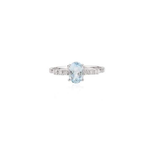 10k weiss gold - weiss, blau