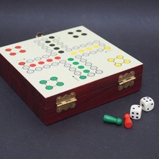 Spiel Mensch-ärgere-dich-nicht Travelausführung, Weinset, Holzkasten ca. 17 cm