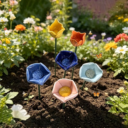 6er set keramikblumen - 6er-set,