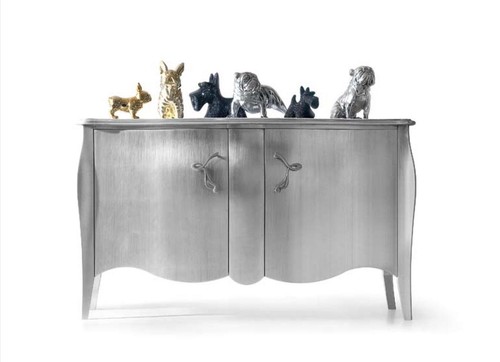 Silbernes sideboard kommode - silbernes,