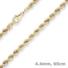 4,4mm Kordelkette Goldkette Collier Halskette aus 585 Gold Gelbgold 65cm