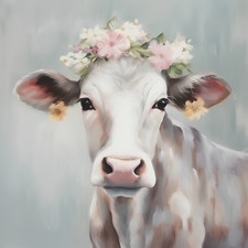 Wandbild: Kuh mit einem