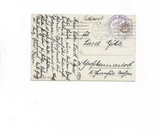 DR / KIEL 1ff 29.1.17 klarer Masch.-Roll-Stempel auf farbiger AK