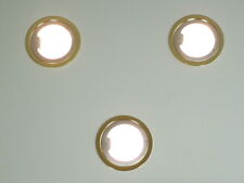  Einbauleuchten 3 er Set in messing, Niedervolt, Möbeleinbauleuchten