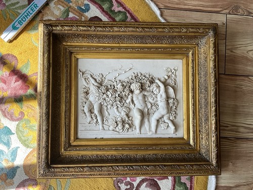 Alabaster relief putten gross - relief,