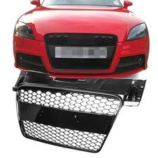 Passt für Audi TT 8J Waben Grill Kühlergrill Front Grill Schwarz Glanz 08-14