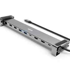 Hama USB-C 3.2 Docking Station Hub 2x HDMI LAN Card Reader 4K60 Thunderbolt 3 4