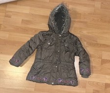 Winterjacke 86/92 olivengrün Mit Kapuze gefüttert Taschen Druckknopf 
