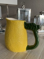 Zitronen Kanne Saft Krug Vase Karaffe Gelb Topf Keramik Garten Sommer Party 49€