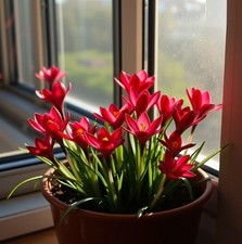 dunkelrote Stern-Krokusse