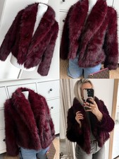 Felloptik Jacke Burgunder