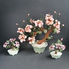 3 Bäumchen aus Jadeglas - China 