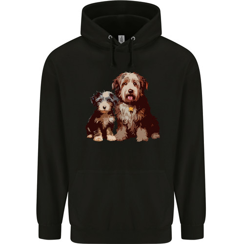 Old english sheepdog und puppy - english,