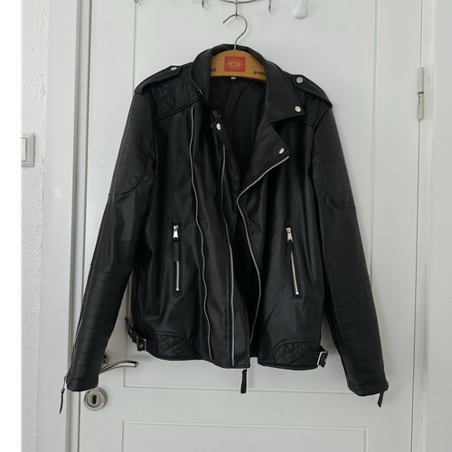 Biker jacke kunstleder - biker, schwarz