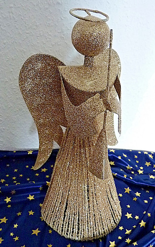 Goldfarbener glitzer engel - goldfarbener,