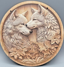 *Holzfaserschild- Wolfsmotiv-2