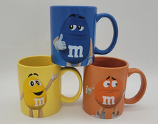 3er Set M&M 's Tasse - Orange Blau Gelb - Pott Becher Kaffeebecher Sammeltasse