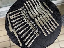 12 teiliges Fischbesteck  Silber 800 , auch die Messerschneide ist Silber 800