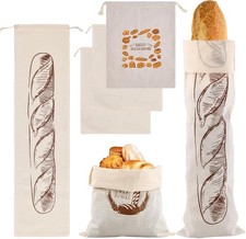 4er Set Brotbeutel aus Leinen