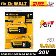 2x Akku 5,0 Ah 18V XR Li-Ion Batterie DCB182 Für DeWalt DCB205-2 DCB184 DCB200-2