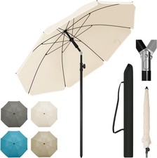 WOLTU Sonnenschirm φ 175 cm, höhenverstellbar, knickbar, rund, Beige, UV-beständ