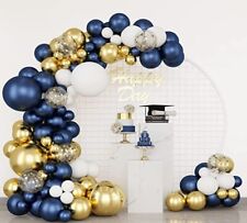 Party Deko XXL Premium Ballon Girlande blau gold Geburtstag Feier Happy Birthday