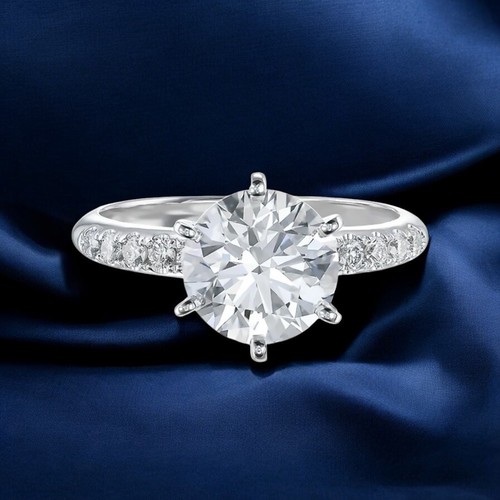 Runder eleganter diamantring - runder,