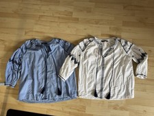 2x Zara Tunika Bluse Shirt Blau & Weiß Gr L Guter Zustand