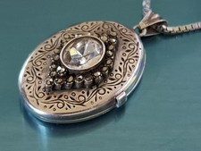 Antik Silber 925 Medaillon mit